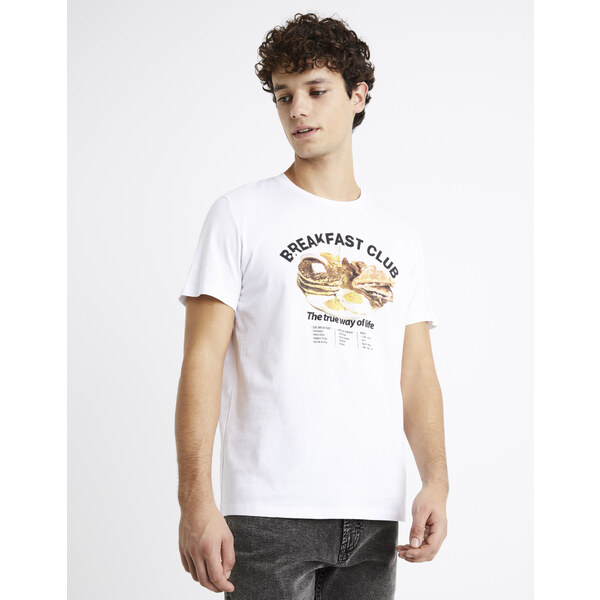 Tričká s krátkym rukávom pre mužov Celio - biela 50537206