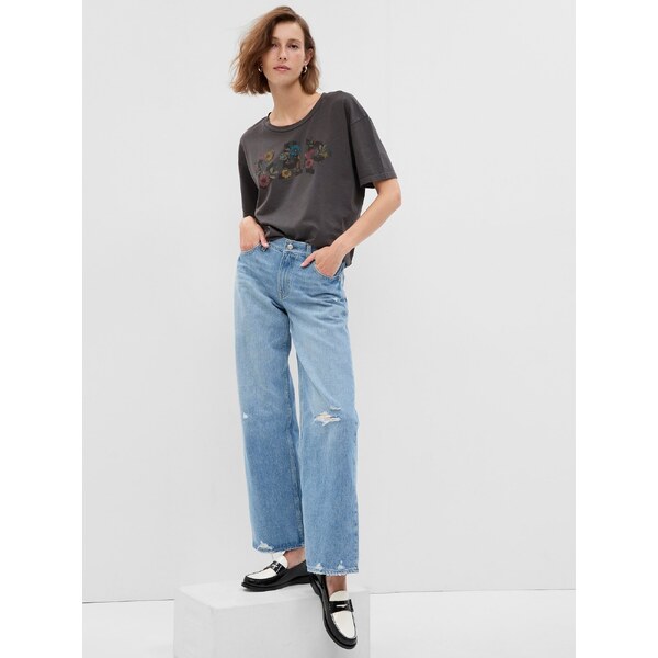 GAP Dámske Tričko s květinovým logom 540598-01 66268167