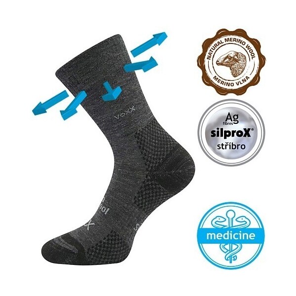 MENKAR športové vlnené ponožky VoXX Tm. sivá 43-46 1 pár 39155065