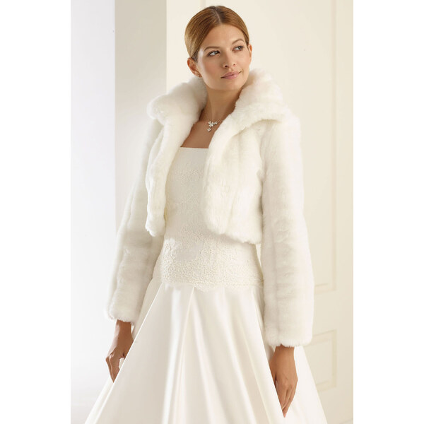 Bianco Evento Luxusné teplé bolerko na svadobné šaty 39496894
