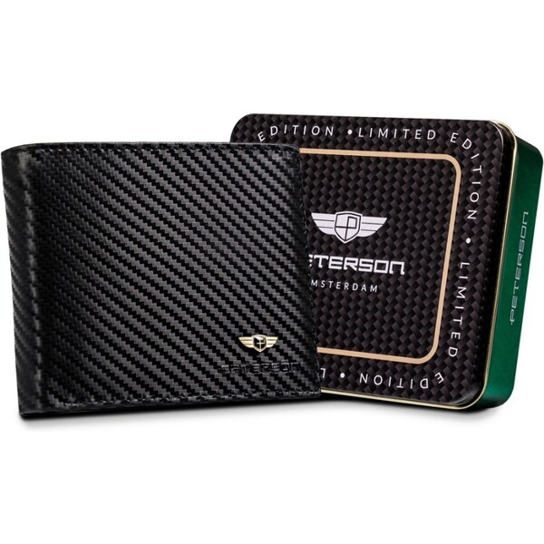 Peterson Kožená pánska karbónová peňaženka (GPPN328) 38039912