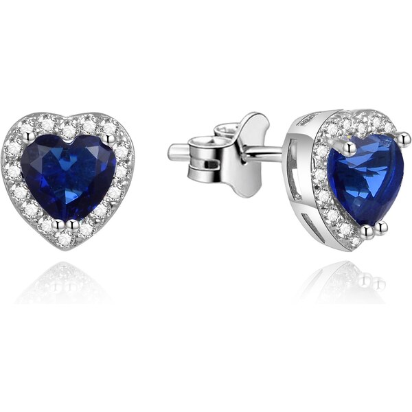 Beneto Trblietavé srdiečkové náušnice s modrými zirkónmi AGUP1487 66586676
