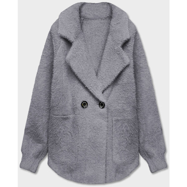 MADE IN ITALY Krátky šedý prehoz cez oblečenie typu alpaka (CJ65) 38161909