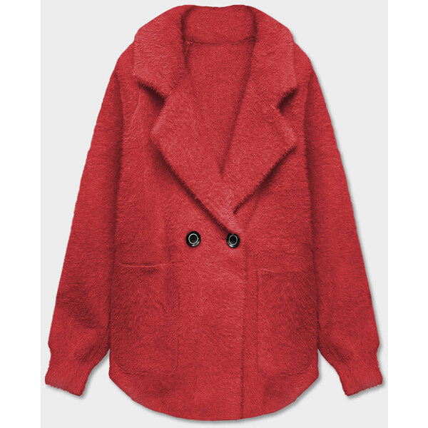 MADE IN ITALY Krátky červený prehoz cez oblečenie typu alpaka (CJ65) 38161904