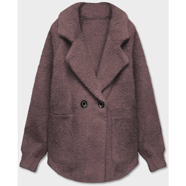 MADE IN ITALY Krátky prehoz cez oblečenie typu alpaka v tmavo kakaovej 38161907