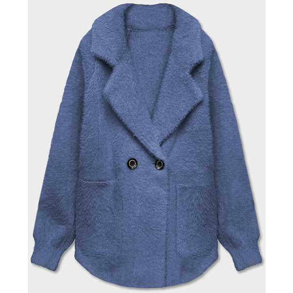 MADE IN ITALY Krátky modrý prehoz cez oblečenie typu alpaka (CJ65) 38161908