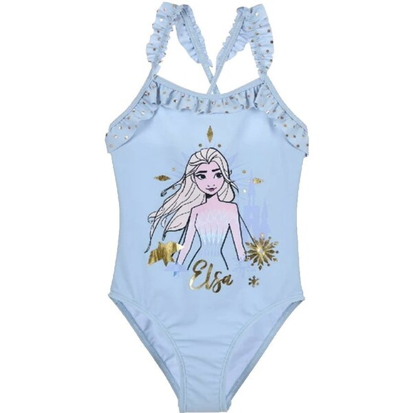 SunCity Dievčenské jednodielne plavky s volánikmi Ľadové kráľovstvo 39112801