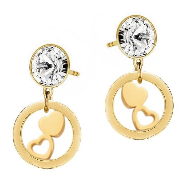 SWAROVSKI Elements Swarovski e. zlaté visiacie náušnice Design Love 39156439