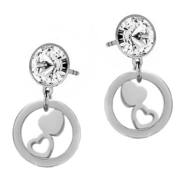 SWAROVSKI Elements Swarovski e. visiacie náušnice Design Love z ocele 39156442
