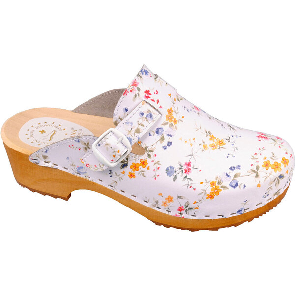 Glara Kvetované drevené šľapky 32741007