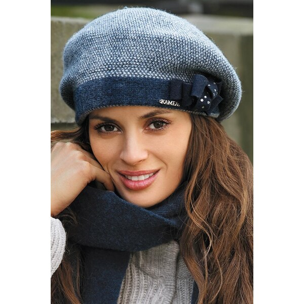 Kamea Tmavomodrá elegantná dámska baretka Amparo, Farba tmavomodrá 39220629