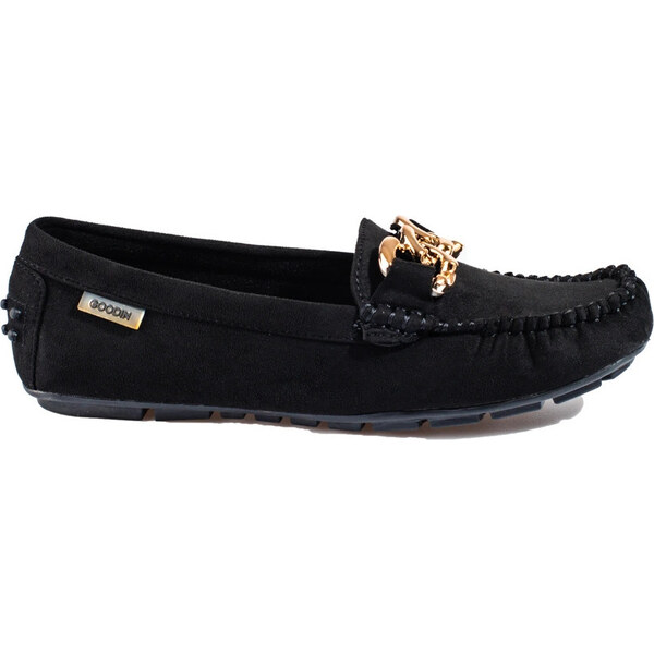 Goodin Klasické dámske čierne mokasíny GD-FL671B 39328214