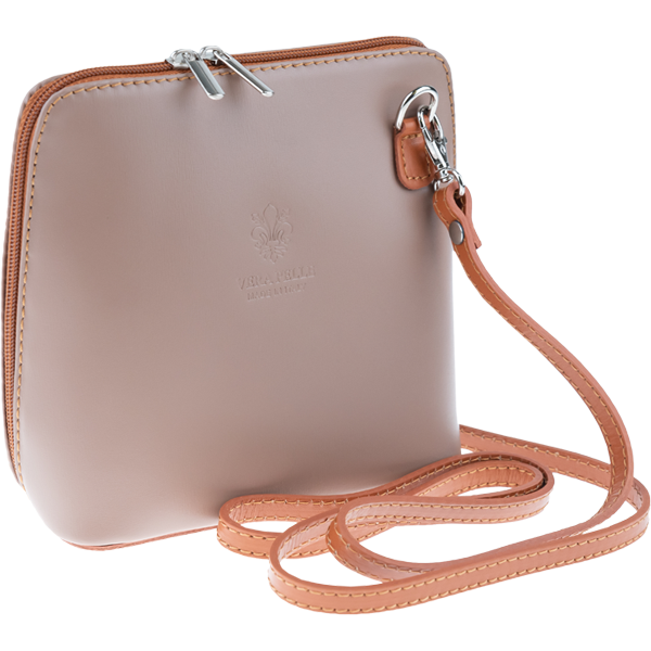 Hnedá kožená talianska crossbody kabelka Grana Taupe Camel NovaKabelka 11449266
