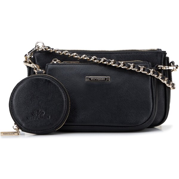 Dámska dvojitá kožená kabelka Wittchen s puzdrom na retiazku 29-4E-011 66065337