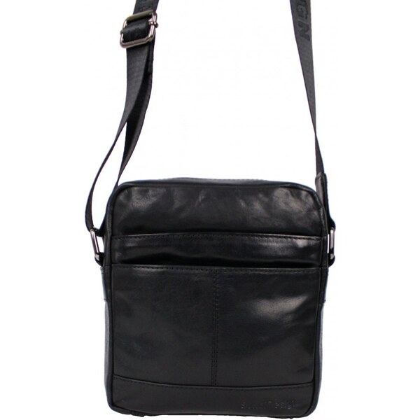 Sendi Design Pánska kožená taška cez rameno Harry čierná II 36552849