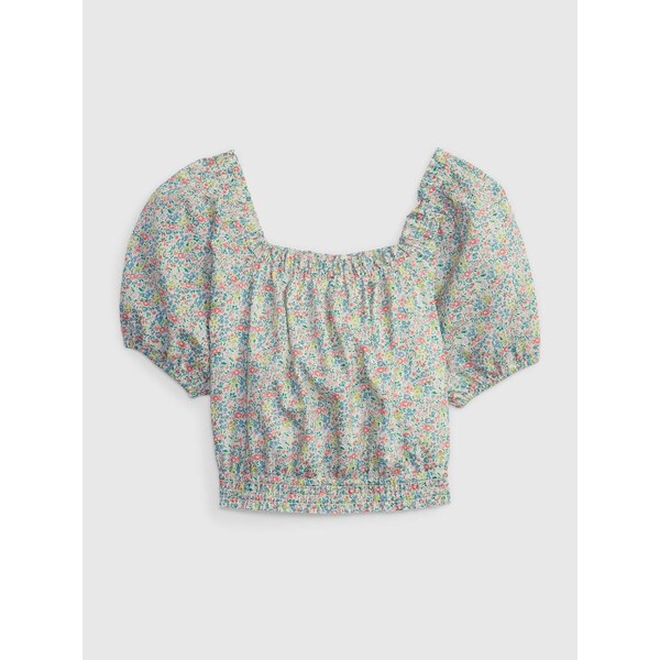 Krémovo-modrý dievčenský kvetovaný top GAP 50530978