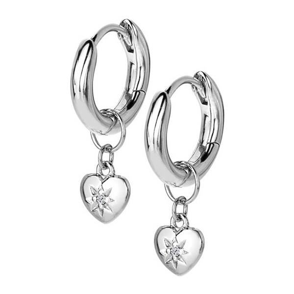 Hot Diamonds Romantické strieborné náušnice s diamantmi 2v1 Most Loved 66586176