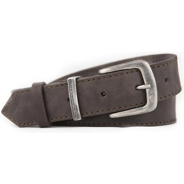 Hnedý obšitý kožený opasok pre mužov (GP173) 39401291
