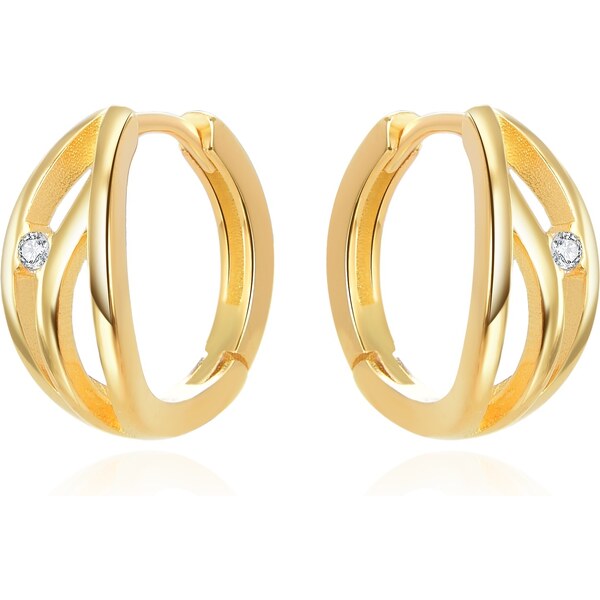 Beneto Pozlátené kruhové náušnice so zirkónom AGUC3345 66591776