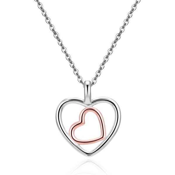 Beneto Nádherný strieborný náhrdelník Srdce AGS1535/47 66588673