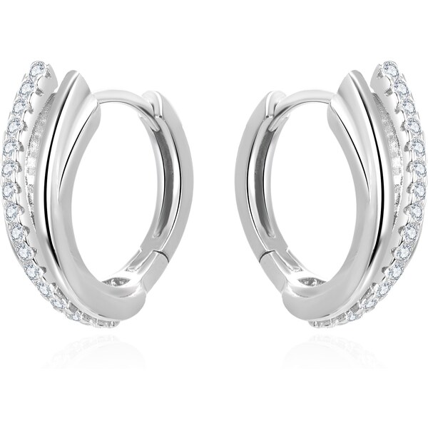 Beneto Slušivé strieborné kruhy so zirkónmi AGUC3343 66588966