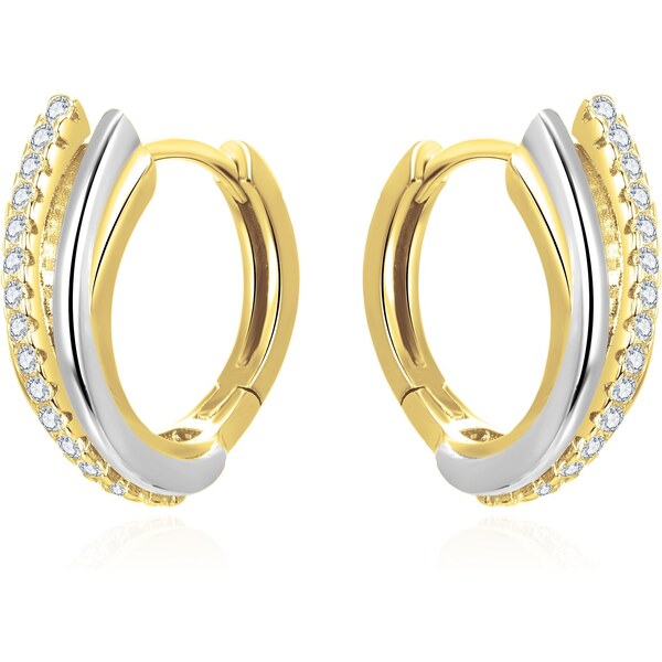 Beneto Slušivé strieborné kruhy so zirkónmi AGUC3344 66592521