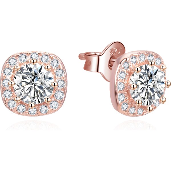 Beneto Elegantné bronzové náušnice so zirkónmi AGUP3347-ROSE 66585698