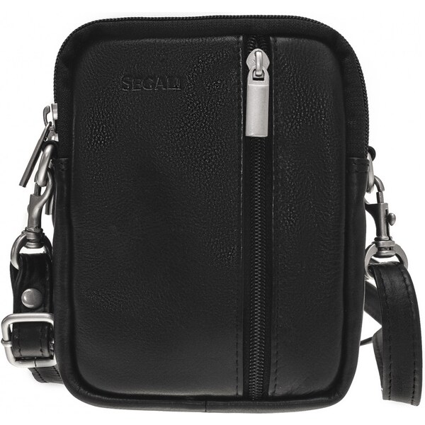 SEGALI Pánska kožená crossbody taška 6032 Black 66589987