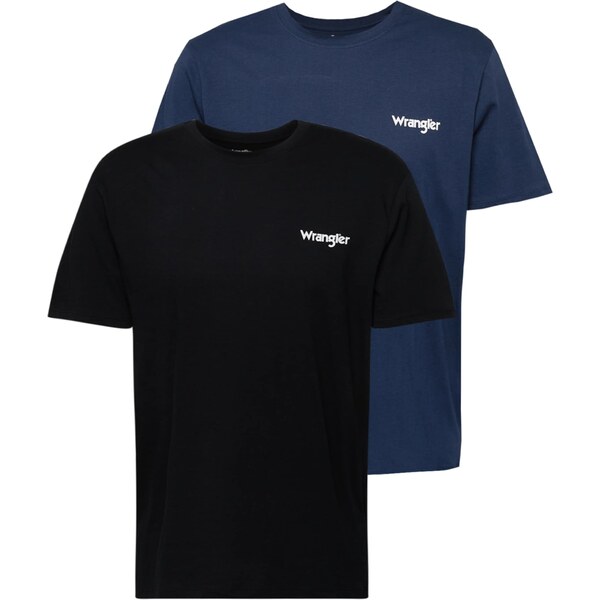 WRANGLER Tričko 2PACK SIGN OFF TEE modrosivá / čierna / biela 39420910