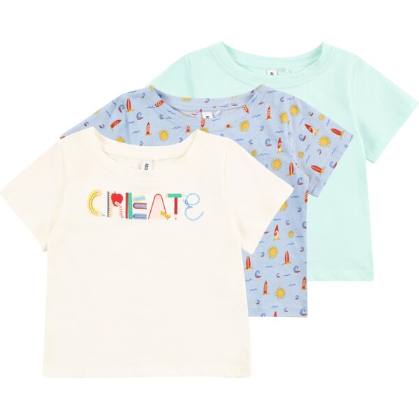 ABOUT YOU Tričko Jaden svetlomodrá / žltá / mätová / biela 53966245