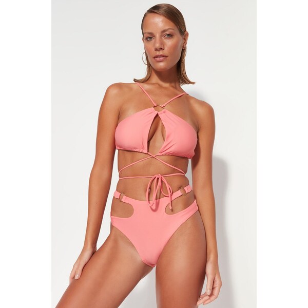 Trendyol Pink Halter Neck Príslušenstvo Bikini Top 50561449