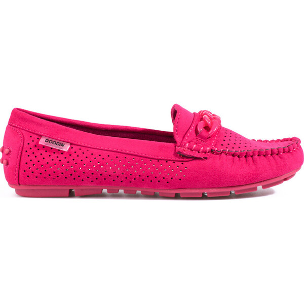 Goodin Ažúrové semišové dámske mokasíny Shelovet - tmavo ružová GD 39429466