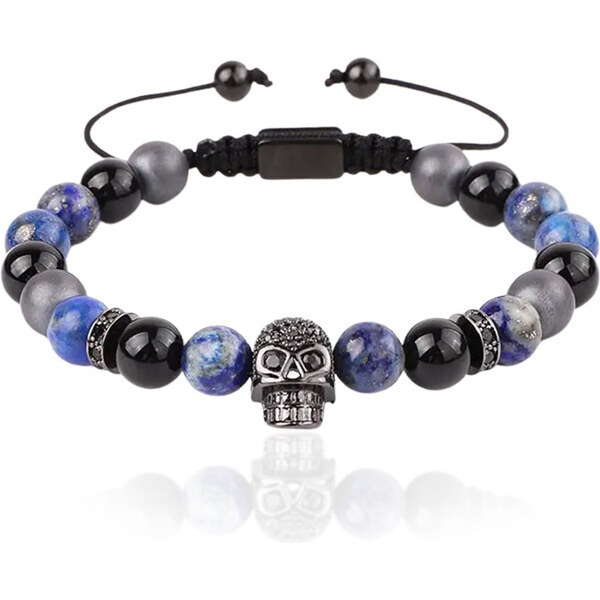 Sams Artisans Korálkový náramok Beaded Skull BLK INRM204 39454059