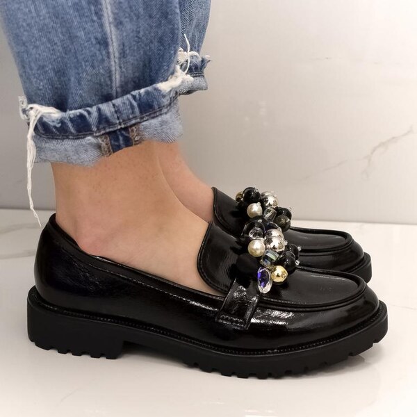 WDE Dámske čierne mokasíny BURTO 39455725