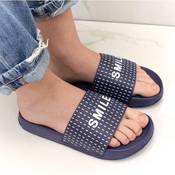 JOHN-C Dámske tmavomodré šľapky SMILE 39455734