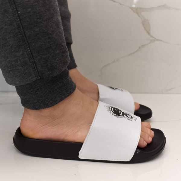 JOHN-C Pánske čierne šľapky KID 39455753