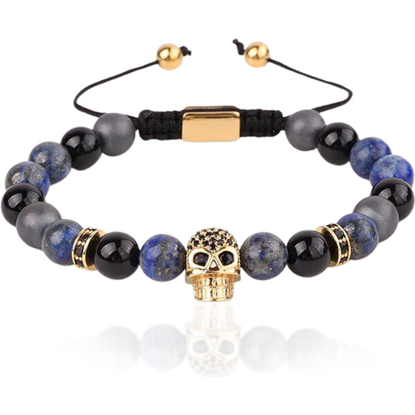 Sams Artisans Korálkový náramok Beaded Skull BLK INRM205 39456030