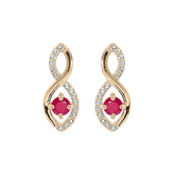 Troli Očarujúce pozlátené náušnice s fuchsiovými zirkónmi PO/SE09089C 66583675