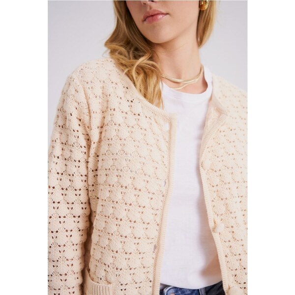 Feelkoo Béžový kardigan 39459722