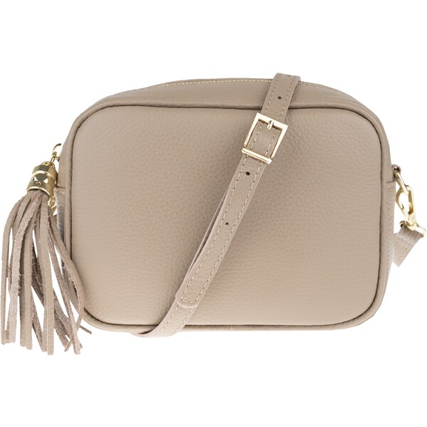 Hnedá kožená talianska crossbody kabelka Bala Cappuccino NovaKabelka 61689039