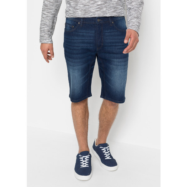 bonprix Strečové džínsové bermudy, zosilnené v rozkroku, Regular Fit, 44749688
