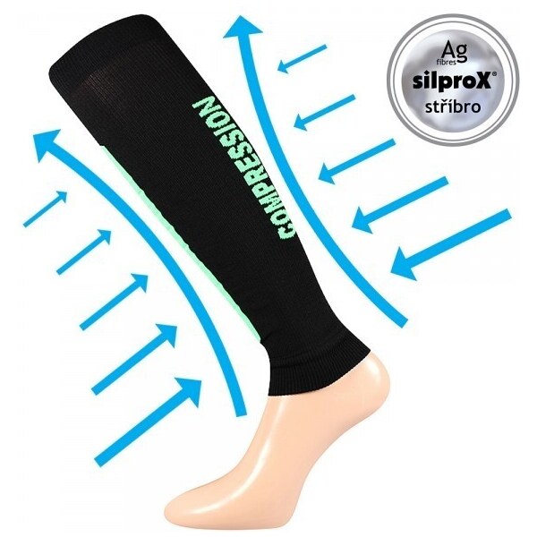 FLEX NÁVLEKY kompresné návleky na lýtko VoXX Čierna / Zelená S / M 1 66396367