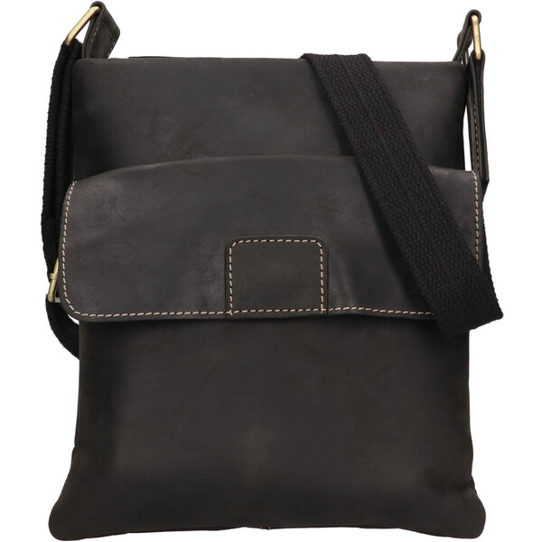 Pánska kožená taška cez rameno HGL Emanuel - čierna 39508156