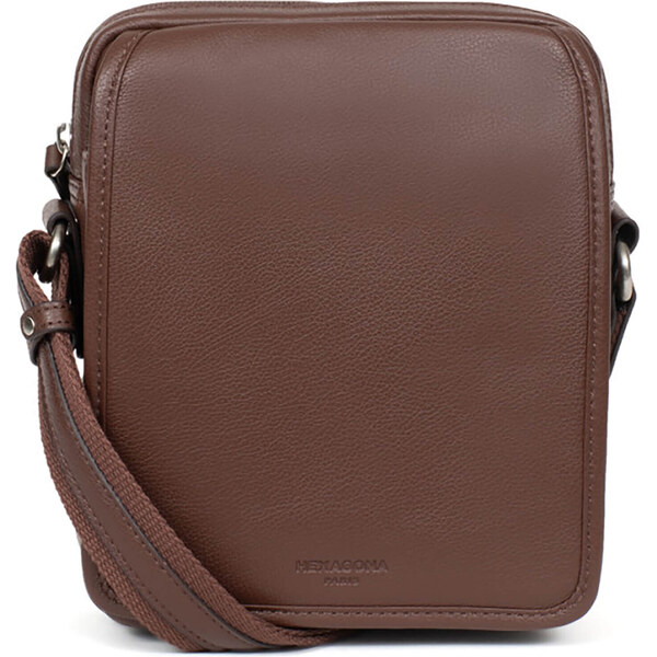 Pánska kožená taška cez rameno Hexagona Jalbert - hnedá 39508164