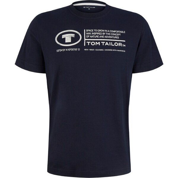 TOM TAILOR Tričko námornícka modrá / biela 43307906
