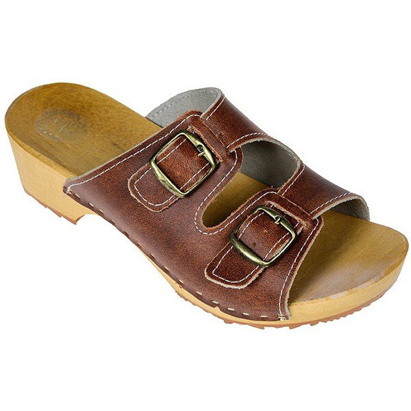 Glara Kožené dreváky jednofarebné 39543828