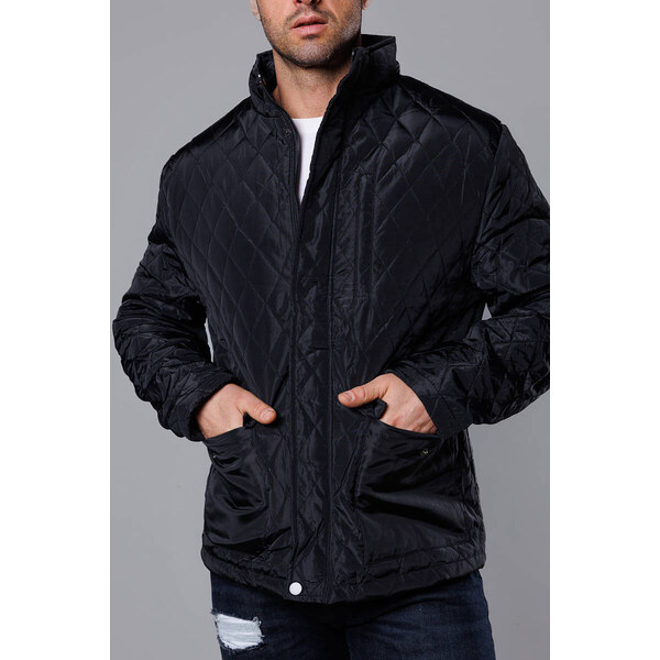 J.STYLE Čierna pánska prešívaná bunda (58M13082-392) 41244888