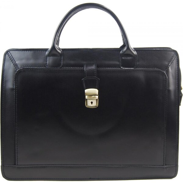 Diva Moderná čierna pánska aktovka z pravej talianskej kože FRANKY 39598561