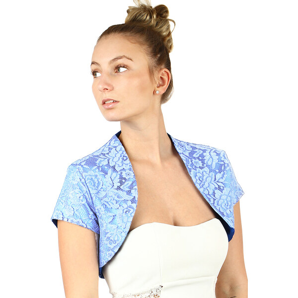 Glara Krajkové dámske bolérko s krátkym rukávom 39602776