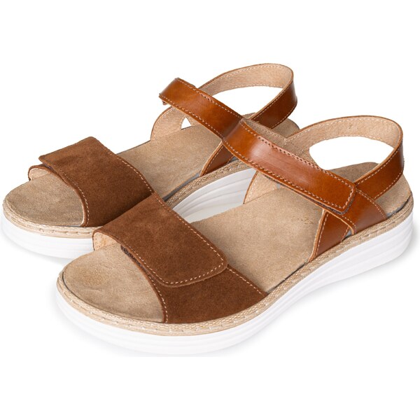 Vlnka Dámske kožené sandále Veronika hnedá veľkosti obuvi - dospelí 42 39611676